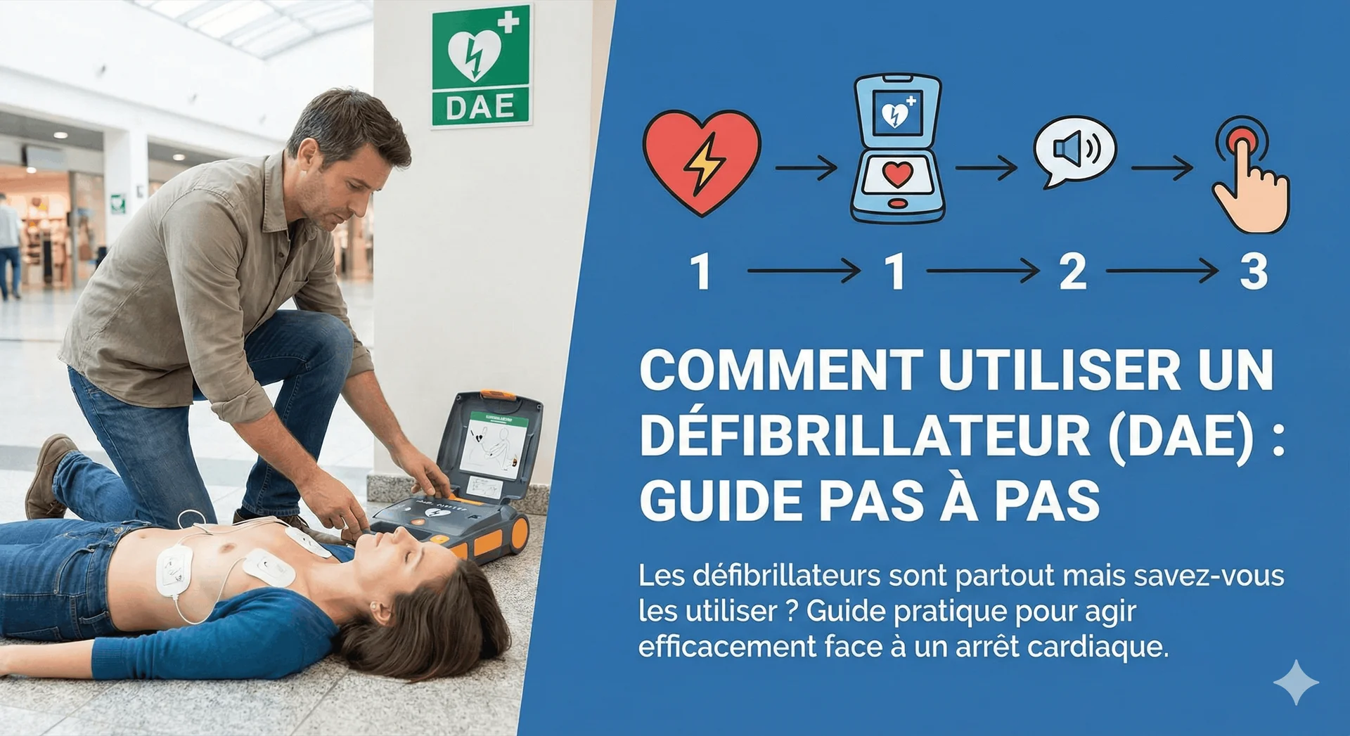 Comment utiliser un défibrillateur (DAE) : guide pas à pas - Conseils & Astuces