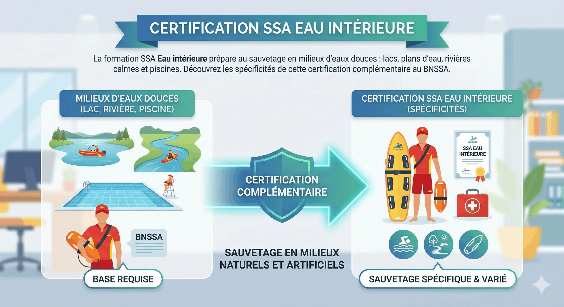 SSA Eau intérieure : sauvetage en lac, rivière et piscine - Sauvetage Aquatique